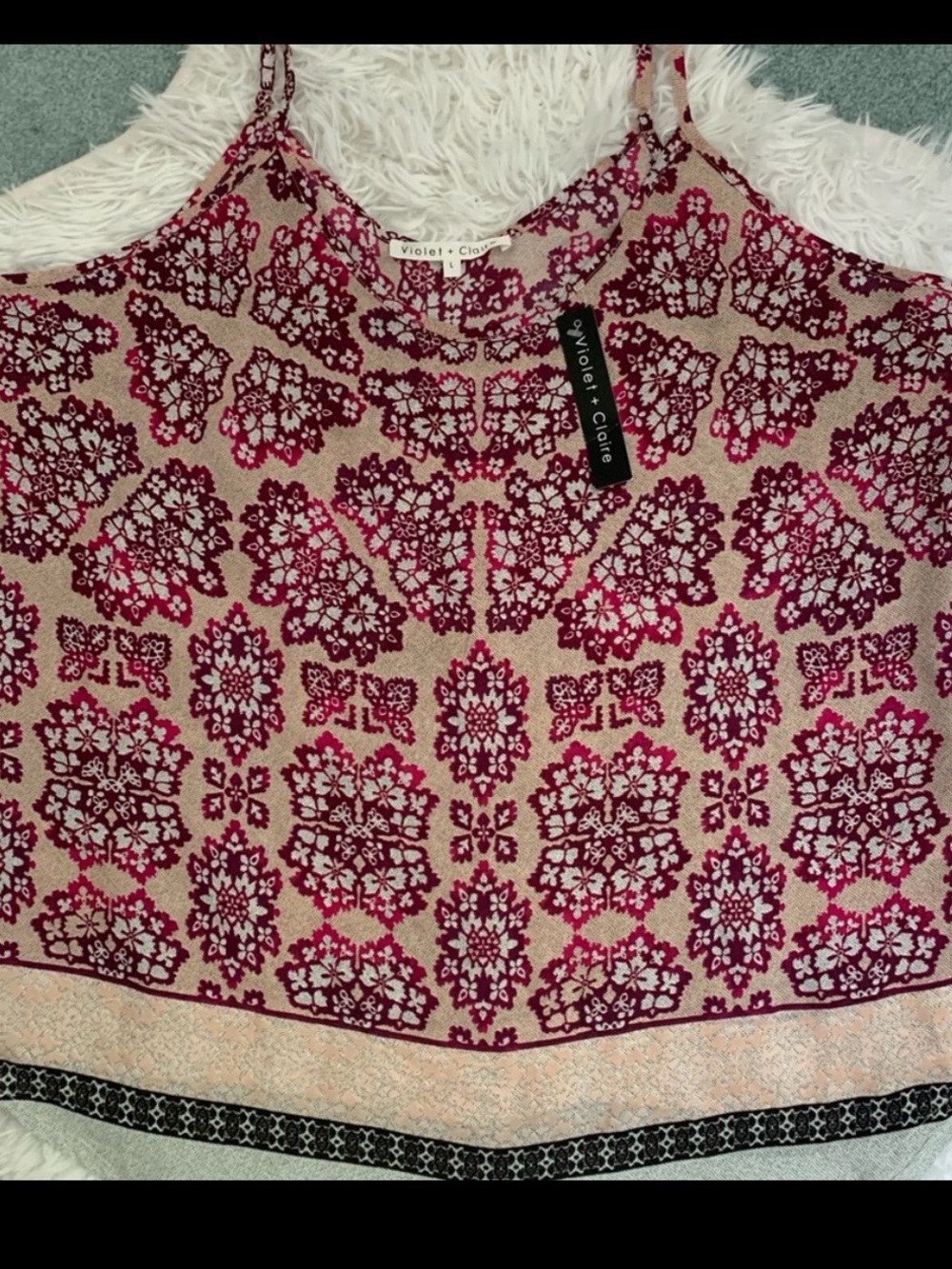 NWT Violet & Claire Floral Patterned Women's Tank Top
